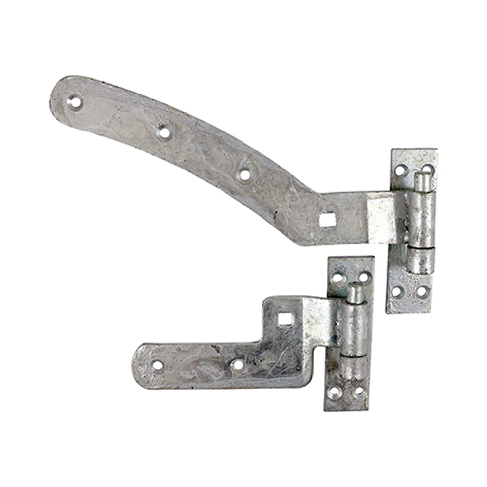 Pair of Curved Rail Hinge Set - Hot Dipped Galvanised - Left Hand (300mm)